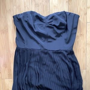 Black strapless maxi chiffon dress